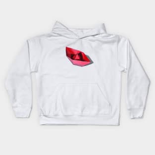 Little Red Paper boat Origami Kids Hoodie